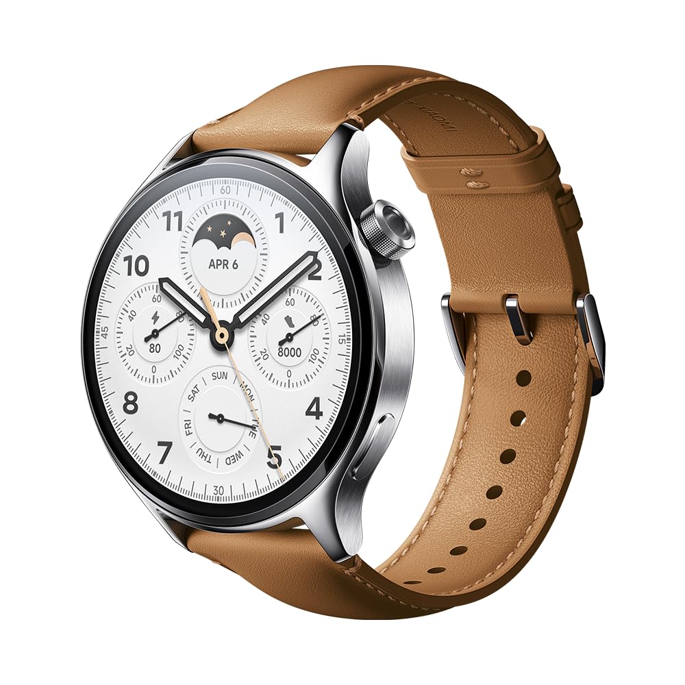 Xiaomi Watch S1 Pro Reloj Smartwatch Plata con Correa de Cuero Marrón