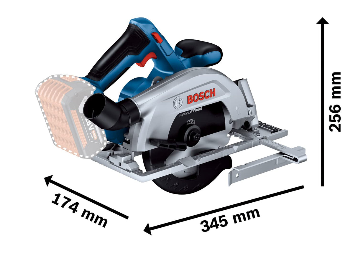 Bosch Professional 18V System GKS 18V 57-2 - Sierra circular a batería (Brushless, Ø 165 mm, profundidad de corte 57 mm, sin batería, en L-BOXX)