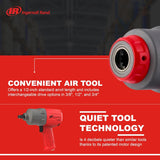 Ingersoll-Rand 2236QTIMAX DXS2 1/2" Llave de Impacto de Aire, Silenciosa, 1500 ft-lb, Caja de Martillo de Titanio, Retenedor de Anillo de Fricción