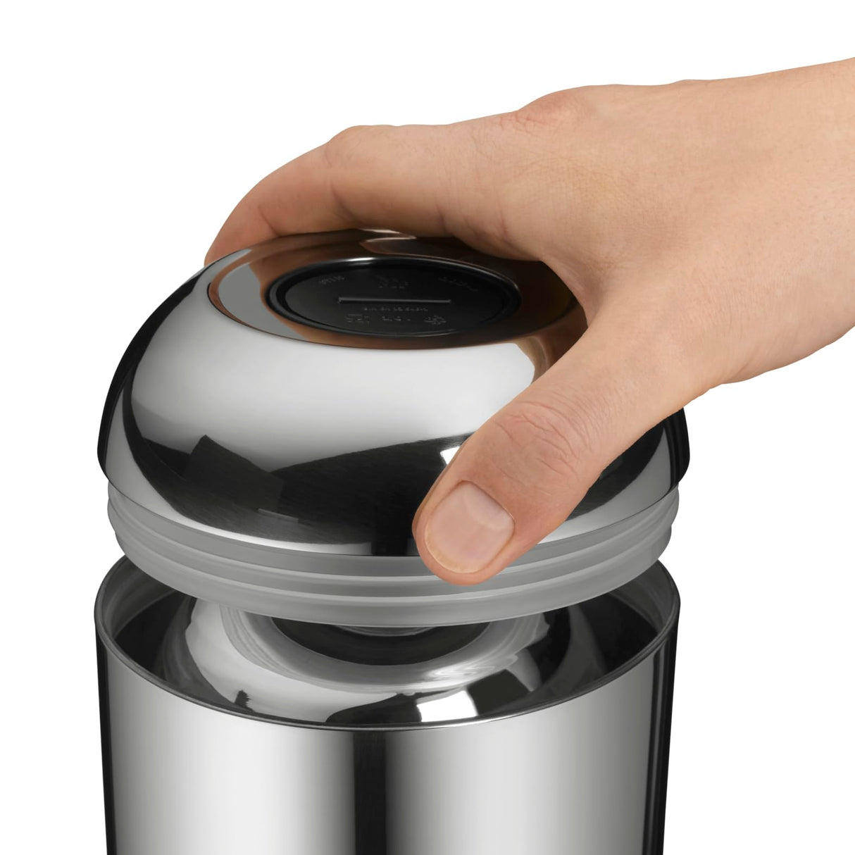 WMF Impulse - Termo 1L con Función Aislante Frío y Calor por 24h con Cierre a Presión, Acero Inoxidable Cromargan 18/10, Plateado