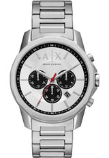 Armani Exchange Reloj Hombre, Movimiento cronógrafo de Cuarzo y Caja de 44mm con Correa de Acero Inoxidable