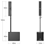 Audibax Detroit 1000 DSP - Altavoz de Sistema PA - Sistema de Columna Activo de Rango Completo - Potencia de 1000W - Módulo DSP con Amplificador de Clase D - Conexión Auxiliar y Bluetooth 5.0 y TWS