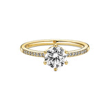 Pandora Passions Sparkling Crown 14k gold-plated ring with clear cubic zirconia, 50