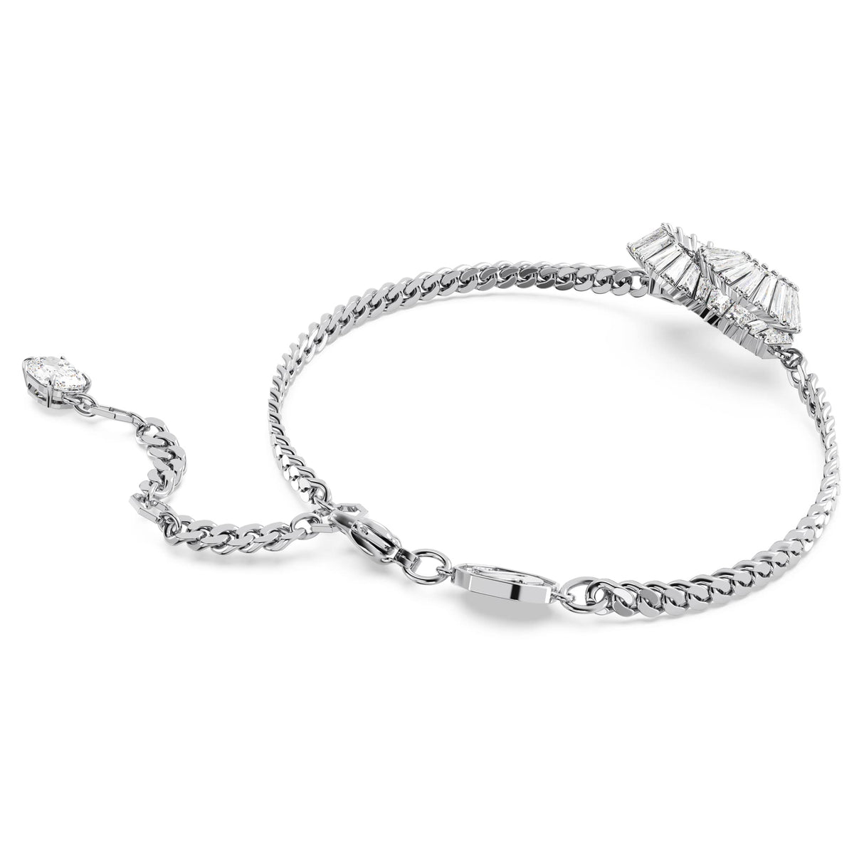 Swarovski Matrix Pulsera en Forma de Corazón, Cristal Blanco, Talla Baguette en un Baño de Rodio, de la Colección Matrix de Swarovski