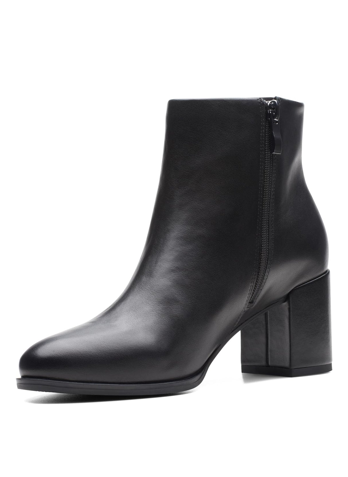 Clarks Freva55 Zip, Botas Modelo Chukka Mujer, Piel Negra, 40 EU