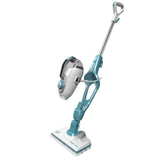 BLACK+DECKER Mopa a Vapor con Cable 1300W 12 Accesorios, Blanco/Azul Cielo, FSMH1321JSM-QS