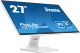 iiyama T2752MSC-W1 27" BLANCO Bonded PCAP 10P Táctil, 1920x1080, Panel IPS, Flat Bezel Free Glass Front, HDMI, Displayport, 360cd/m² ( Táctil), USB Hub 2x 3.2, Altavoces