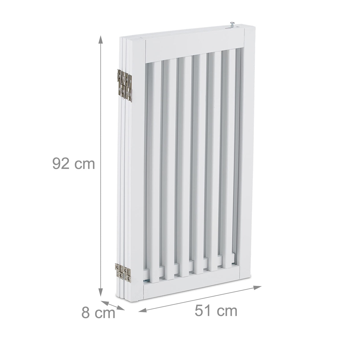 Relaxdays Barrera Seguridad Niños, Valla Protectora, Puerta, 92x206cm, Plegable, Cerca Protección Bebés, Perros, Blanco, Fibra Vegetal