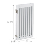 Relaxdays Barrera Seguridad Niños, Valla Protectora, Puerta, 92x206cm, Plegable, Cerca Protección Bebés, Perros, Blanco, Fibra Vegetal