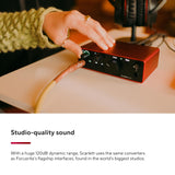 Focusrite Scarlett Solo 4.ª gen. interfaz de audio USB para guitarristas, cantantes o productores. Grabación con sonido de estudio y alta fidelidad y todo el software que necesitas