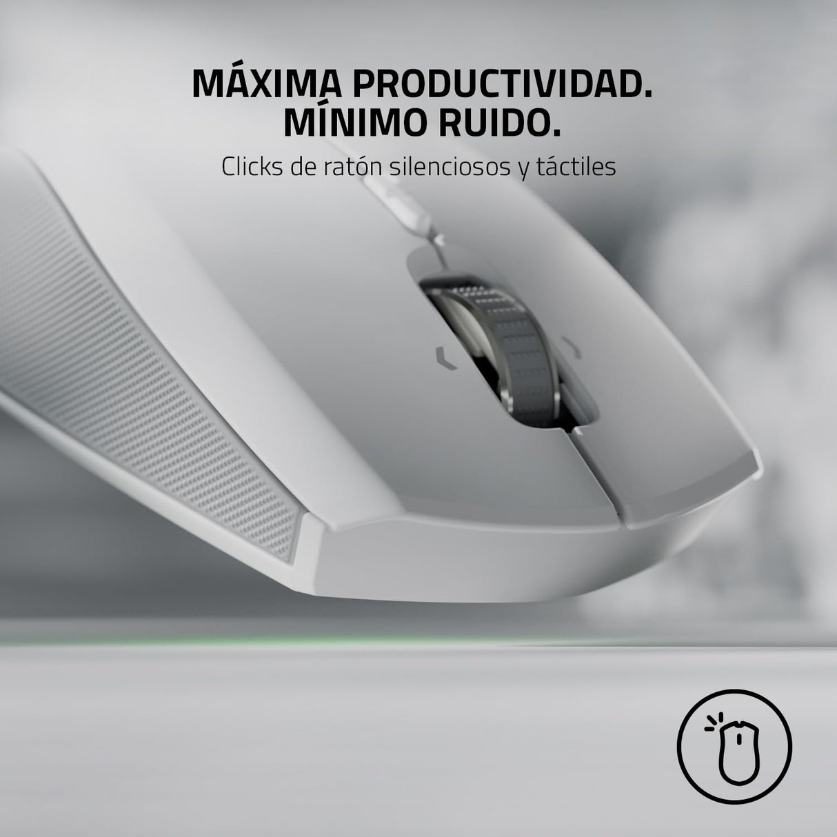 Razer Pro Click Mini - Ratón inalámbrico profesional, ergonómico para una mayor productividad en la oficina para PC / Mac (Bluetooth, hasta 4 dispositivos simultáneamente, hasta 400 horas) Mercury