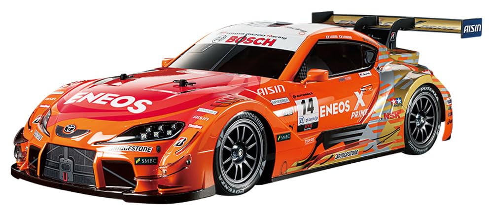 Tamiya 47514 1:10 RC ENEOS X Prime GR Supra TT-02 - Coche teledirigido, vehículo RC, modelismo, Kit para Montar, Hobby, Manualidades