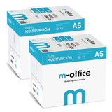 Paquete Folios A5 80gr, 10 Paquetes de 500 hojas, Papel Multifunción para Impresora Inkjet y Láser, Hojas A5 148 x 210 mm Ideales para la Oficina como para el Hogar · m-office (5000 hojas)