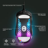 SteelSeries Aerox 5 - Ratón para Juegos Holey RGB - Diseño Ultraligero Resistente al Agua - Sensor óptico TrueMove Air de 18 K dpi