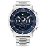 Tommy Hilfiger Reloj Analógico de Cuarzo Multifunción para Hombre con Correa de Acero Inoxidable Plateada - 1710492