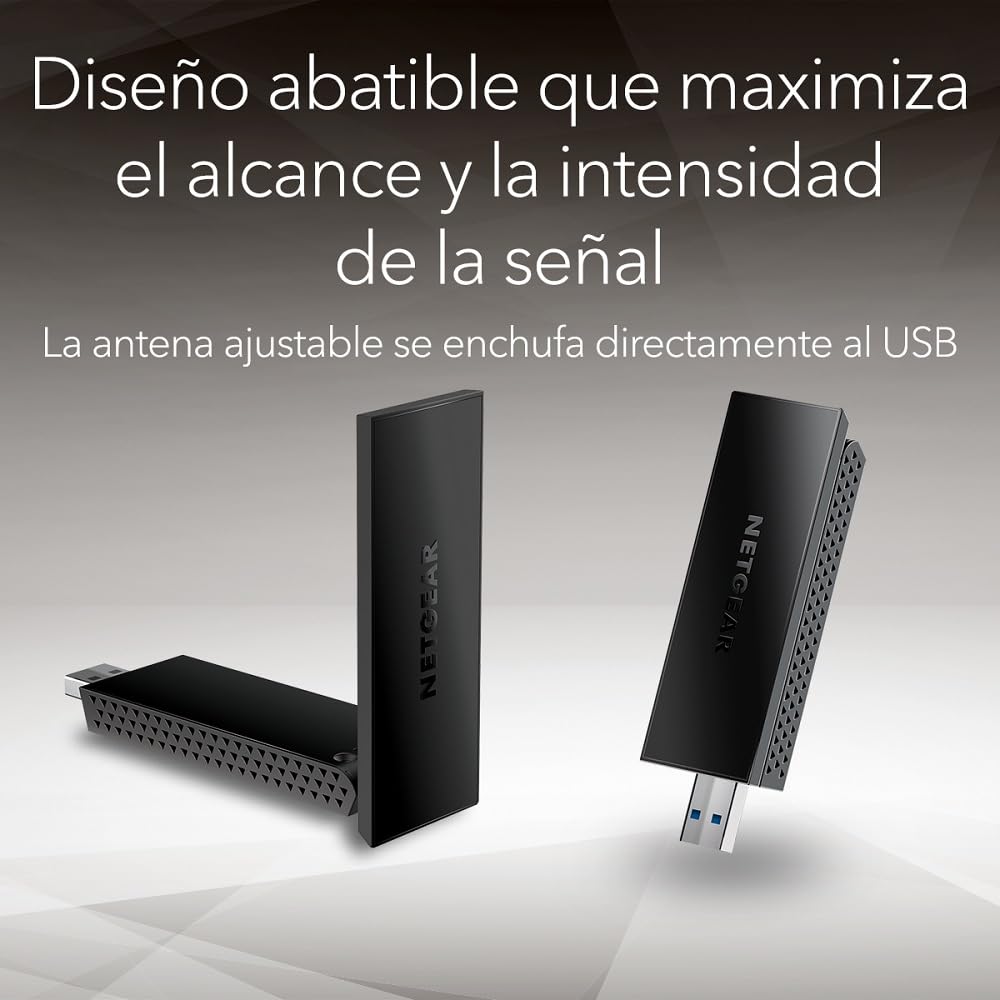 NETGEAR Adaptador USB WiFi 6 A7500 |Adaptador WiFi Que Proporciona una conexión inalámbrica USB 3.0 de supervelocidad de hasta 1, 8 Gbps |Funciona con Cualquier Dispositivo WiFi 6 o WiFi 5