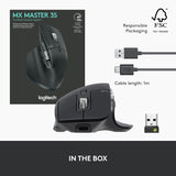 Logitech MX Master 3S - Ratón inalámbrico de Rendimiento con Desplazamiento ultrarrápido, USB-C, Bluetooth, Windows, Linux, Cromado, Gris Oscuro
