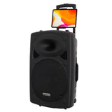 DYNASONIC - DYNAPRO 15 Plus (3ª Generación) Altavoz Bluetooth Portatil Profesional, Altavoz Bluetooth Potente 1000W 2 microfonos Karaoke y Soporte Tablet