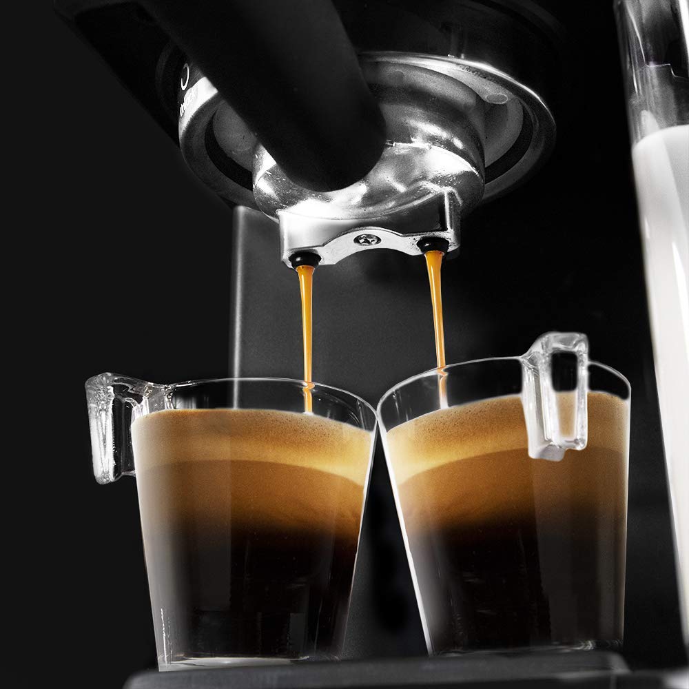 Cecotec Cafetera Semiautomatica Power Instant-ccino 20 Touch Serie Nera. 1350 W, 20 Bares de Presión, Tanque de Leche de 500ml, Control Táctil, Depósito de 1,4 Litros, Acabados Acero Inox