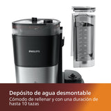 Philips Todo en 1 Cafetera de goteo - molinillo cónico incorporado para granos frescos - preparación en jarra de vidrio de 1,25 L o directamente en taza