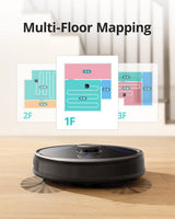 eufy RoboVac LR30 Hybrid+ Robot aspirador y fregasuelo, vaciado auto, 60 días capacidad, navegación láser iPath, 3000 Pa succión, escaneado varios pisos, control avanzado aplicación,funciona con Alexa
