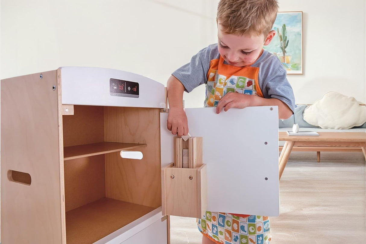 Hape International- Hape Nevera Congelador para Cocinitas, Multicolor (E3153)