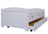 Inter Link Cama Infantil Madera Maciza Orgánica Pintada Natural 90x200 cm, Blanco