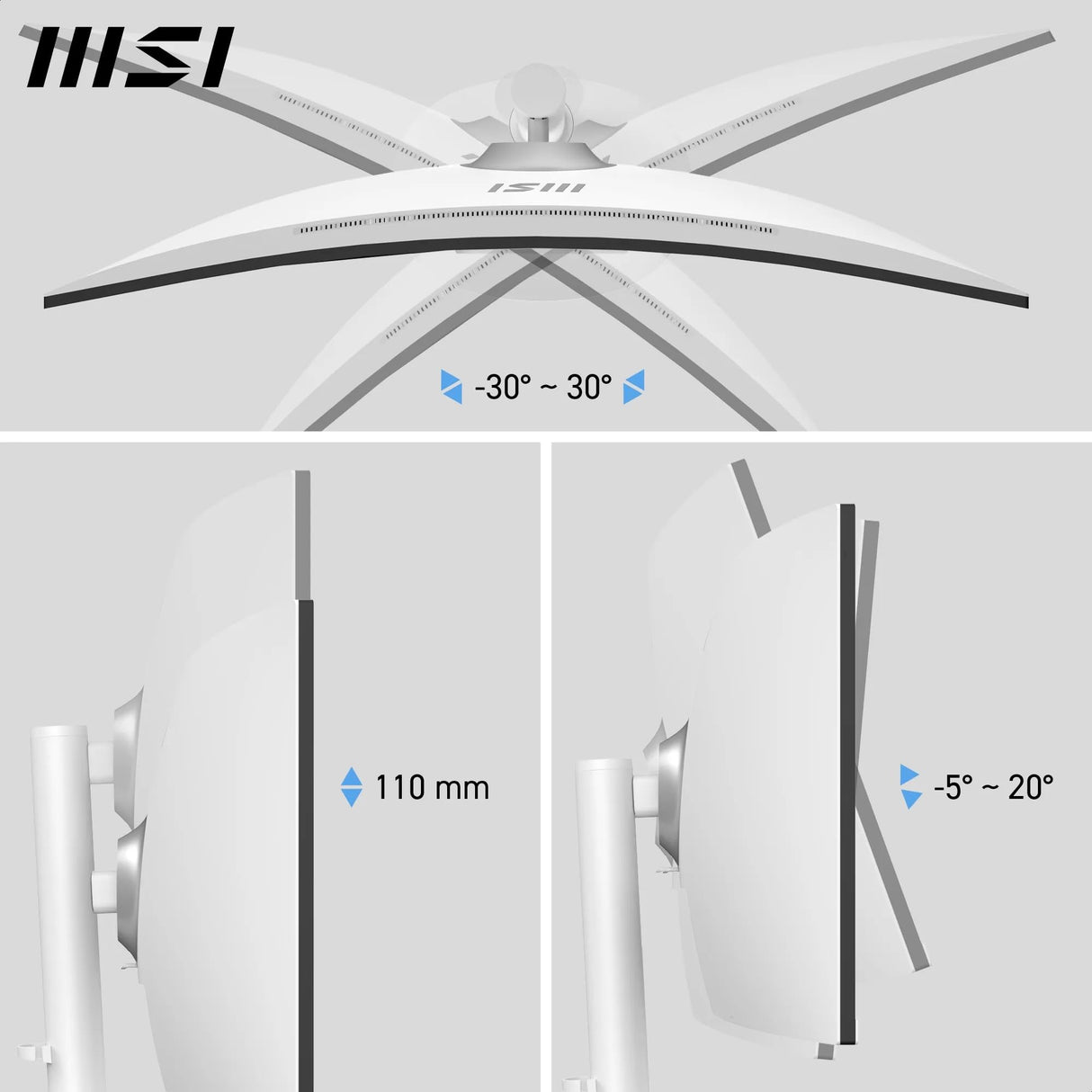 MSI Modern MD342CQPW Monitor Curvo de 34" UWQHD 1500R, Panel VA 3440 x 1440, 21:9, KVM, Pip/PBP, 120Hz, 300 nits, Anti-Glare, Altavoces Integrados, Ajustable en 3 direcciones, HDMI 2.0b