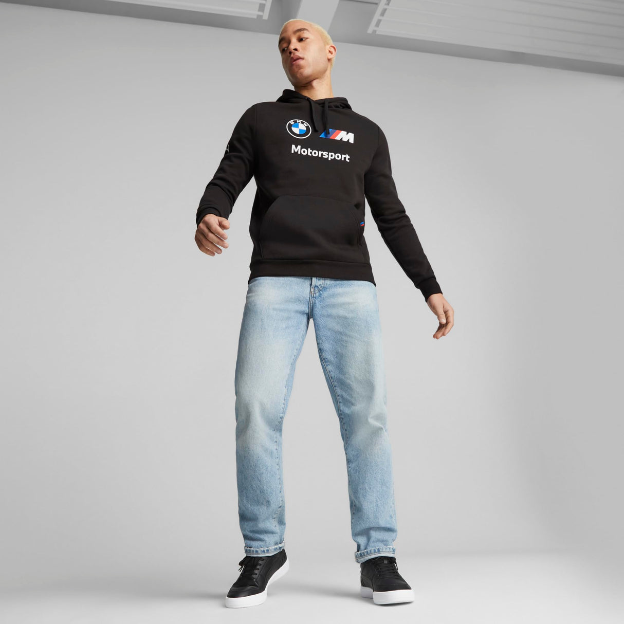 PUMA BMW M Motorsport Essentials - Sudadera con Capucha para Hombre, de Forro Polar, Negro, X-Large