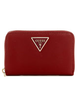 Guess Laurel II - Cartera Mediana con Cremallera Alrededor para Mujer, Granate, Talla única