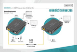 DIGITUS DS-55506 Extensor HDMI - UHD 4K 30 Hz - 70 m Mediante Cable LAN - Set: Transmisor y Receptor - Loop-out, IR Infrarrojos - HDMI 2.0 & HDCP 2.2/1.4