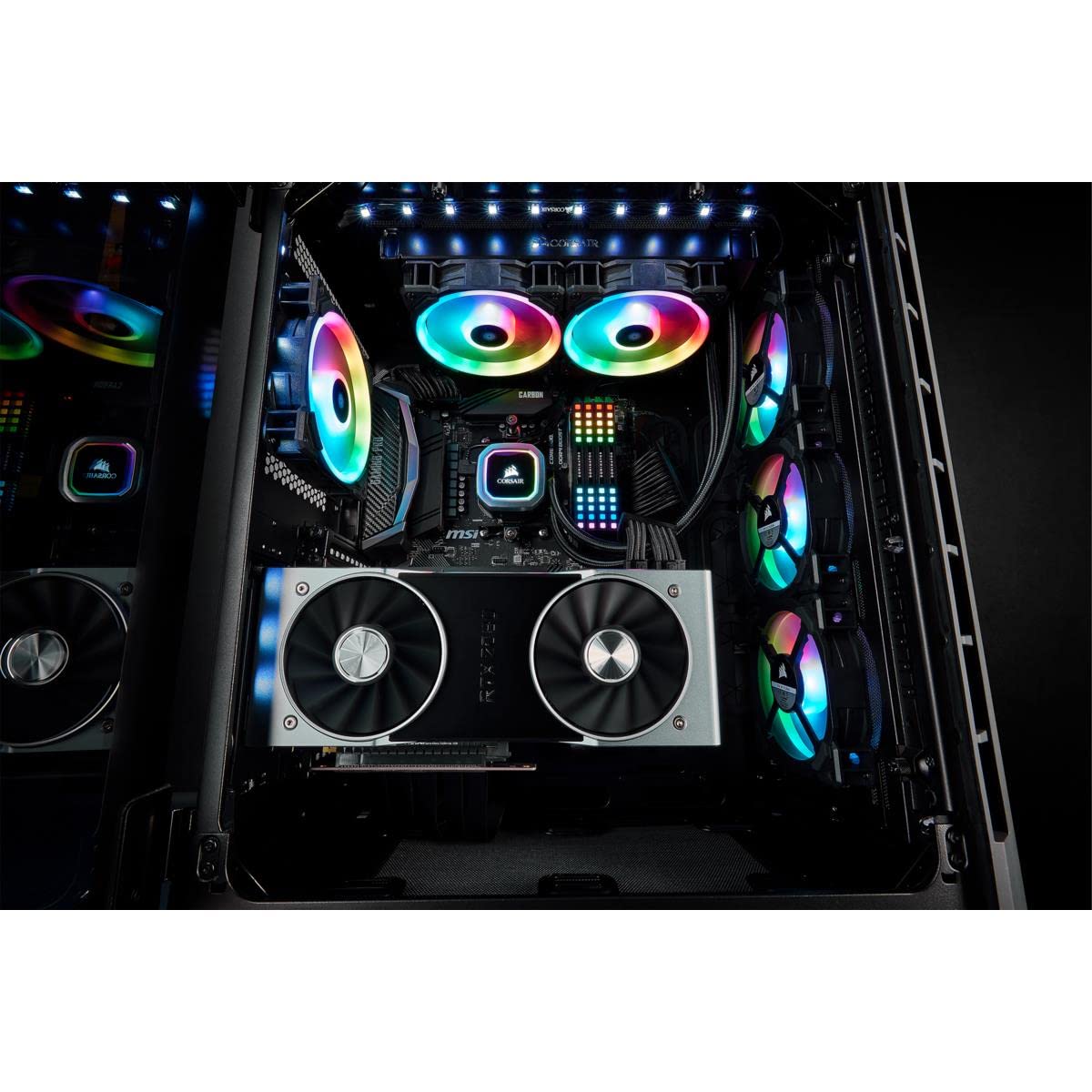 Corsair Crystal Series 680X RGB - Caja de PC, Vidrio Templado ATX Smart Gaming Case con alto flujo de aire, Iluminación RGB LED, Negro
