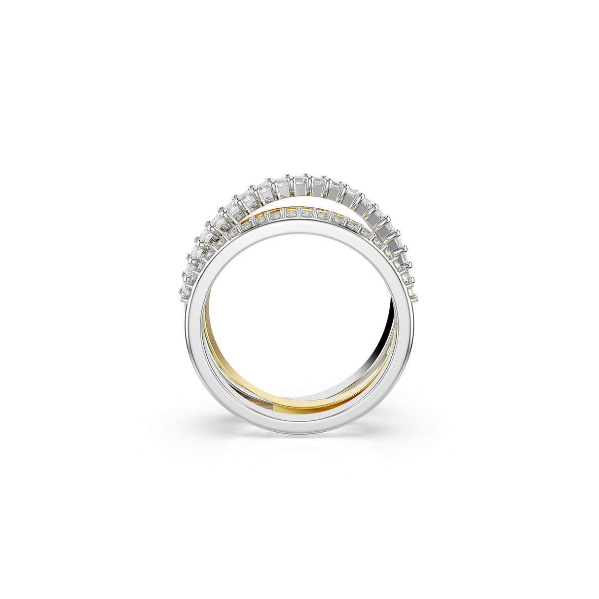 Swarovski Anillo Hyperbola, Tallas mixtas, Blanco, Combinación de acabados metálicos, 60