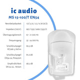ic audio Altavoz MS 15-100 – Altavoz Compacto para Monitor de Voz y música, fácil Montaje en Pared, Altavoz de 15 W, Ideal para Interiores, Color Blanco