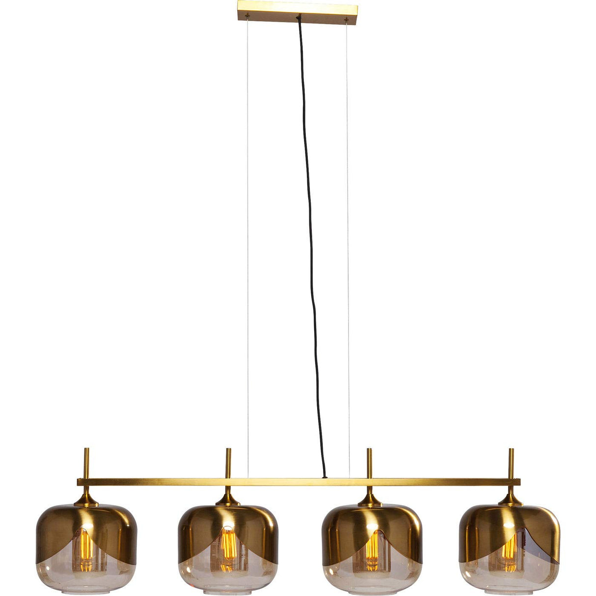KARE Design Golden Goblet Quattro - Lámpara de techo colgante (25 cm de diámetro, con 4 paraguas, 143 x 129 x 25 cm), color dorado