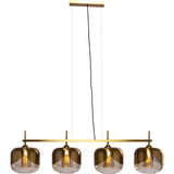 KARE Design Golden Goblet Quattro - Lámpara de techo colgante (25 cm de diámetro, con 4 paraguas, 143 x 129 x 25 cm), color dorado