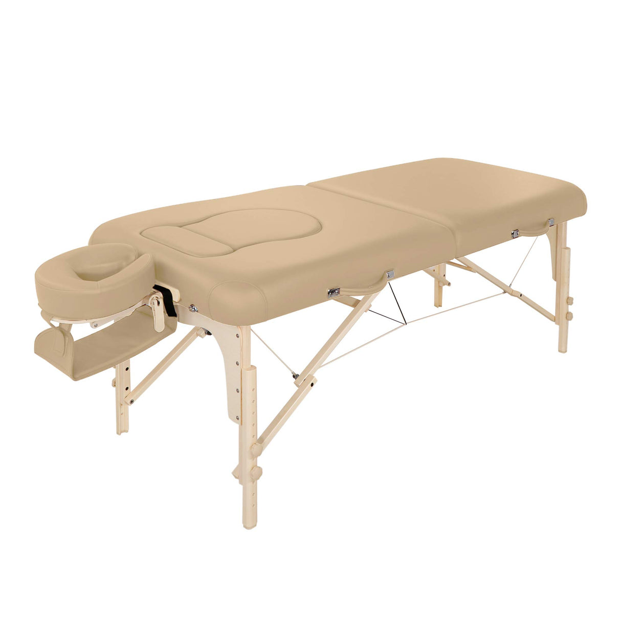 Master Massage Eva Mobil - Tumbona de masaje para embarazadas, plegable, madera, con pecho y abdomen, 71 cm, color beige