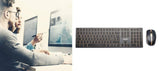 CHERRY DW 9000 SLIM, Set Inalámbrico de Escritorio, Distribución de Teclado Europeo (QWERTY), Bluetooth & 2.4 GHz RF, Teclas Silenciosas, Recargable, Negro/Bronce