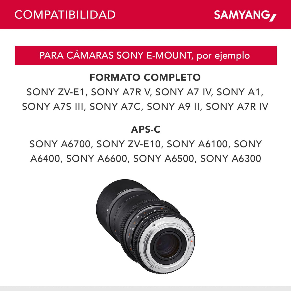 Samyang F1312306101 - Objetivo para vídeo VDSLR para Sony E T3.1 AS IF UMC II (Distancia Focal Fija 100mm, diámetro Filtro: 67mm), Negro