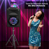 Pyle Sistema de Altavoces, PA, 700W, Bluetooth, microfono, portatil, Recargable, Interiores, Exteriores, función de grabación, micrófono, Luces de Fiesta, Radio USB/SD, Color Negro