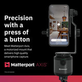 Matterport Axis Gimbal Estabilizador para cámara de teléfono Inteligente - Soporte Giratorio motorizado para escaneos fotográficos 3D 360 Profesionales para teléfonos iPhone y Android