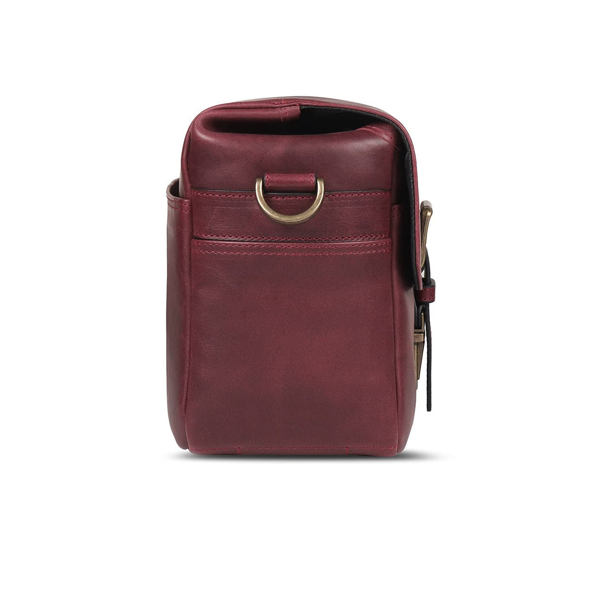 MegaGear Torres Mini Bolsa de mensajería de la cámara de Cuero Genuina para cámaras sin Espejo, instantáneas y DSLR - Maroon - Granate