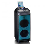 Lenco Altavoz para Karaoke PA-260, Sistema de Karaoke Bluetooth, 120 W RMS, Efectos de luz, batería integrada, 12 Horas de reproducción, 2 micrófonos, Color Negro