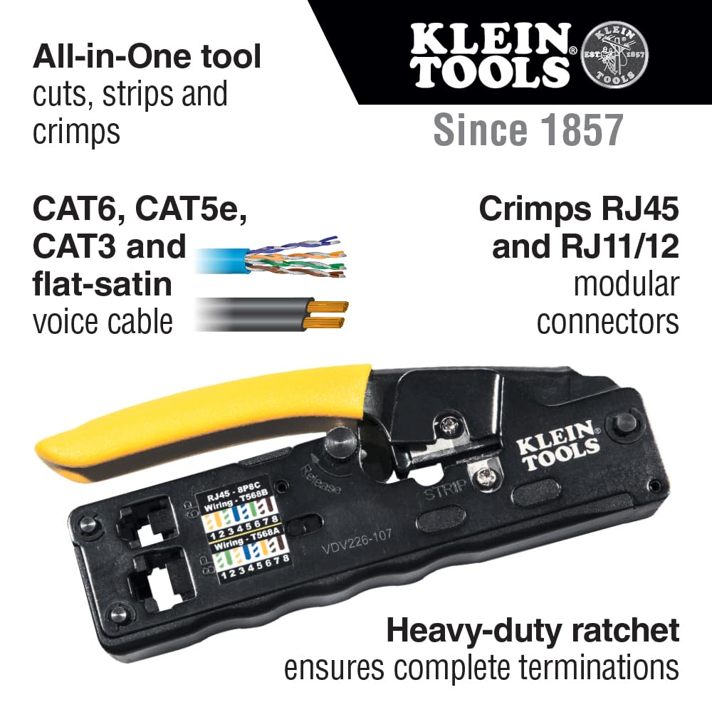 Klein Tools VDV026-831 El kit de datos VDV ProTech tiene todas las herramientas necesarias para instalar cables de par trenzado
