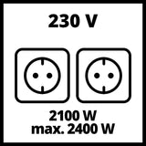 Generador (gasolina) TC-PG 25/E5 de Einhell (2.100 W pot. continua, 9,1 A corr. nominal a 230 V, máx. 2.400 W, motor 4 tiempos bajas emisiones, 2 tomas 230 V incl. voltímetro, depósito gasolina 15 l)