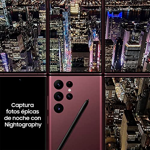 Samsung Galaxy S22 Ultra 5G (256 GB) Burdeos + Cargador – Teléfono móvil libre, Smartphone Android (Versión Española)