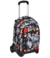 Seven Trolley New Tech, 2 Ruedas, Spray me, Negro, 3 en 1, Triple Uso, Mochila con Carro desenganchable, Mochila Escolar de Viaje, niño niño., Negro, Talla única, Escolar
