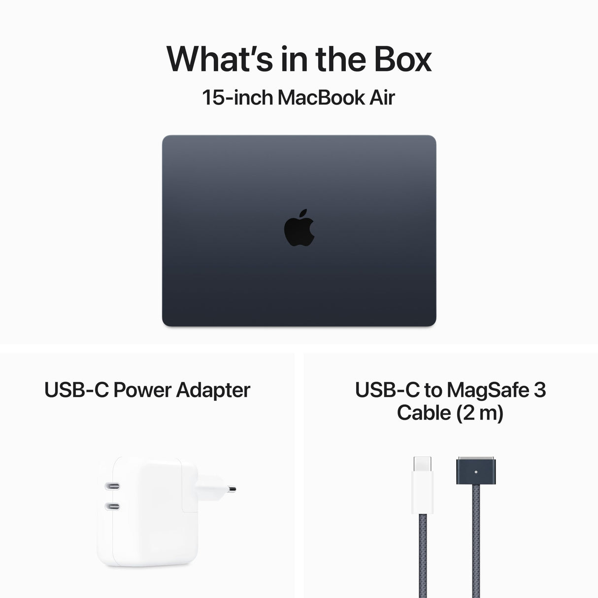 Apple 2024 MacBook Air (de 15 polegadas, Processador M3 da Apple com CPU 8‑Core e GPU 10‑Core, 8GB Memória unificada, 512 GB) - Meia-noite