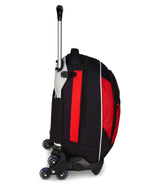 Seven Milan - Mochila escolar Jack de 3 ruedas, color rojo y negro, con carrito desmontable de 33 litros, para escuela primaria y secundaria, para niño, rojo, Talla única, Casual