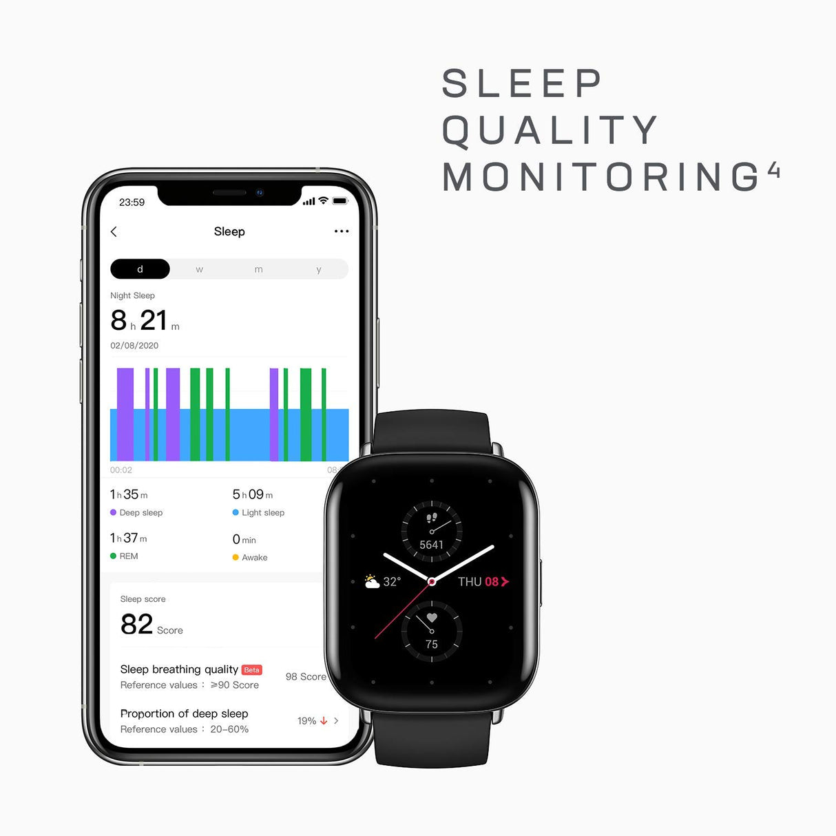 Zepp E Square - Smartwatch Onyx Black